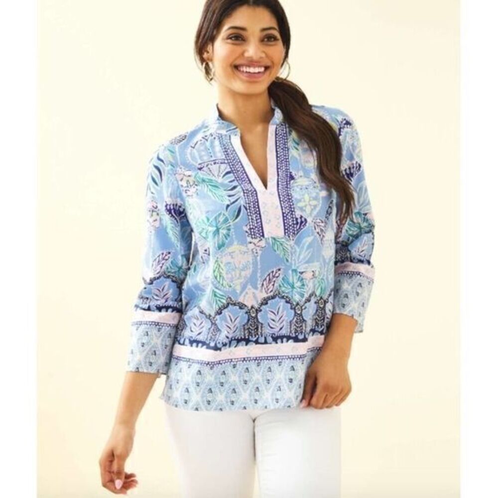 LILLY PULITZER TUNIC BLUE PERI LAPIS NWT size s